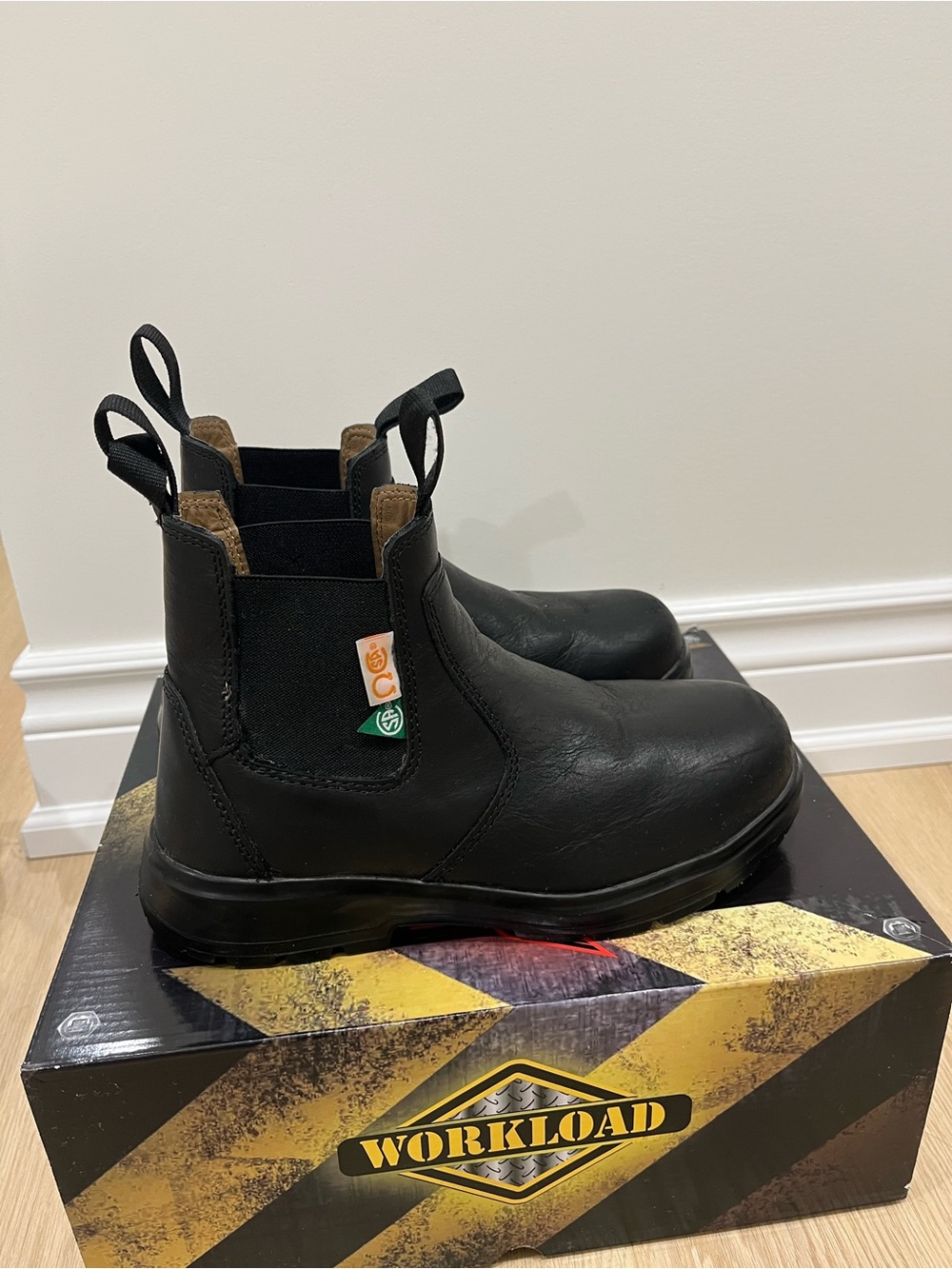 Black Leather Chelsea Work Boots